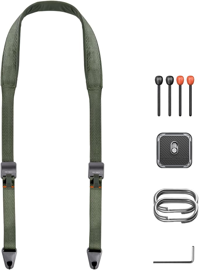 PGYTECH 1.8" Wide Padded Camera Strap with Quick Release Plate for DSLR/SLR | Anti-Slip EPDM Padding Camera Neck Strap Adjustable, UHMWPE Bearing 90kg for Travel, Street, Outdoor Photography, Green by PGYTECH-US
