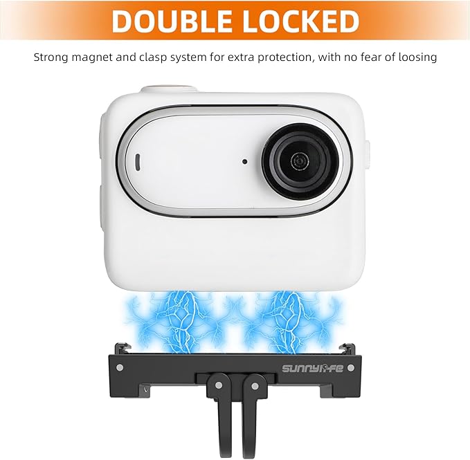Magnetic Quick-Release Mount for Insta 360 Go 3s Accessories | Aluminum Alloy Camera Mount Adapter With 1/4" Threaded Port For Tripods & Selfie Sticks, Vlogging - Image 3