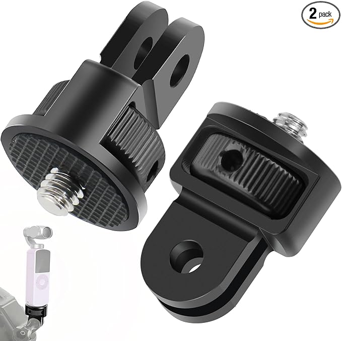 Niewalda 1/4"-20 Aluminum Camera Tripod Mount Adapter for Gorpo,2PCS | Compatible with GoPro Hero, Insta360, DJI Osmo and Standard Vlog Rig Accessories, With Reinforced Turntable Adapter by Niewalda
