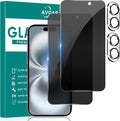 2+2 Pack Privacy Screen Protector for iPhone 16 Plus, 6.7 Inch | With Camera Lens Protector, Tempered Full Screen Glass, Anti-Spy, Bubble Free, Case Friendly by AVOAR