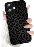 Cute Black Cheetah Print Phone Case for iPhone 16 Plus 6.7" | Aesthetic Leopard Pattern Design Cover Full Camera Lens Protective Shockproof Soft Slim TPU Funda for Men Women Girls by Unknown