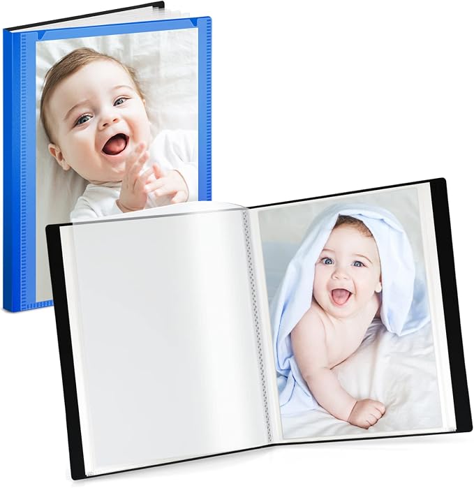 Cranbury 2-Pack Mini Photo Albums 4x6, 48 Photos, Clear Sleeves, Blue | 24 Pockets Each, Customizable Covers, Compact Storage for 4x6 Photos & Keepsakes by CRANBURY