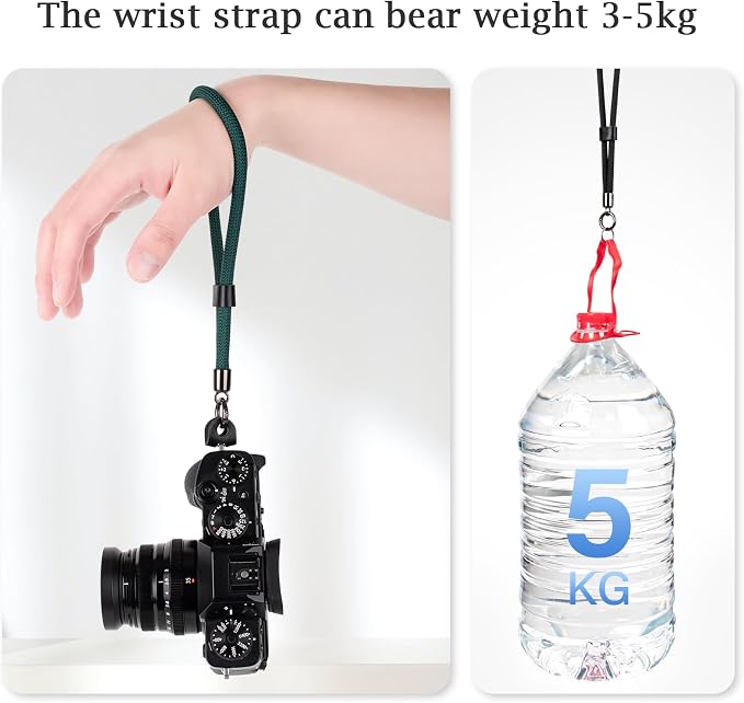 VOVMOEYA Camera Wrist Strap Rope,Camera Hand Strap Compatible with Fujifilm Nikon Canon Sony DSLR Camera - Dark Green - Image 3