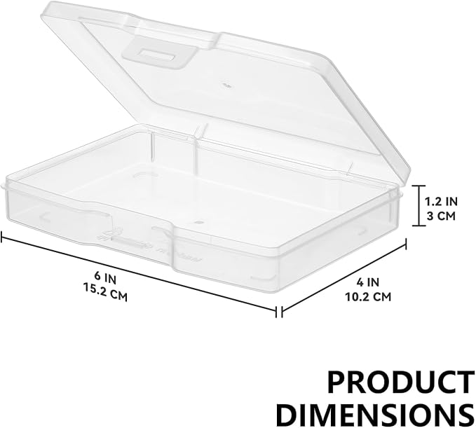 novelinks 6 Pcs 4"x6" Plastic Photo Storage Boxes with Tray (Clear 3Pack) | Photo Organizers and Storage, Task Boxes for Special Education, Flash Card Holder, 4x6 Index Card Holder, Picture Boxes - Image 2