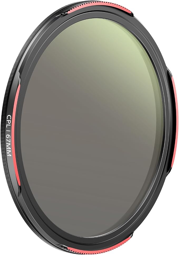 TELESIN 67mm CPL Circular Polarizer Filter, DSLR Camera Lens, Multi-Layer Nano-Coated Glass, AR&AF Coating, Reduces Reflections, Enhances Colors, Water & Fingerprint Protection, for Smartphone Mounts by telesin