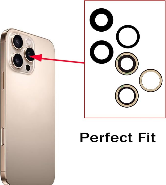 3pcs/Set Back Camera Lens Glass Replacement for iPhone 16 Pro/16 Pro Max Camera Lens Replacement with Pre-Installed Adhesive + Repair Tool Kit, Anti-Lens Scratch & Waterproof - Image 6