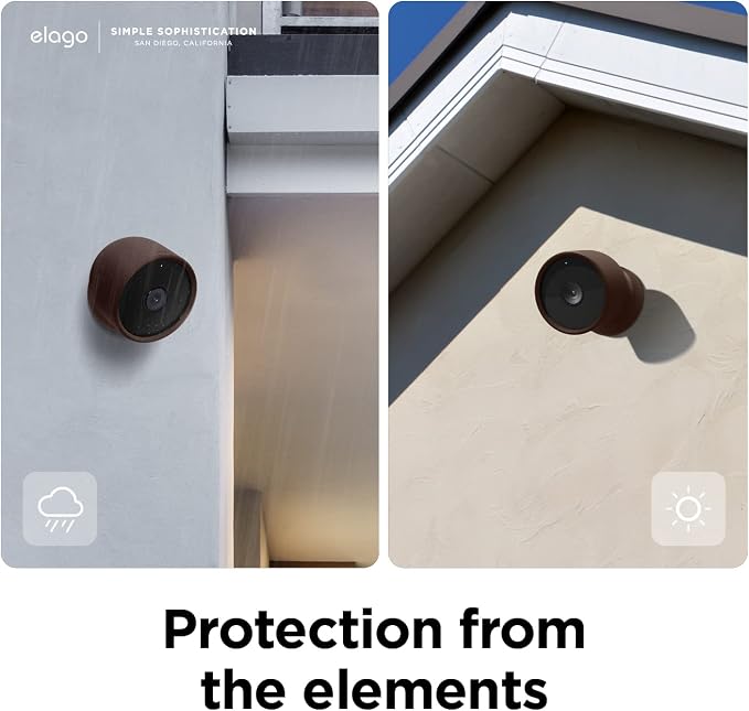 elago Silicone Cover for Google Nest Cam Outdoor or Indoor (Battery) | Magnetic Mount Cover Included, All Weather Protection, Easy Installation [Dark Brown] (NOT Compatible with wired, 2nd gen) - Image 6