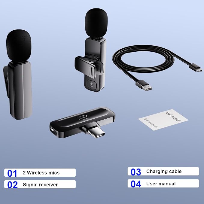 2-Pack Wireless Mini Lavalier Lapel Microphone for iPhone 15,16,Android Phone - 65ft Cordless Clip on Dual Mics with Noise Reduction 6H Working Time for Video Recording Vlogging, YouTube, Interview - Image 9