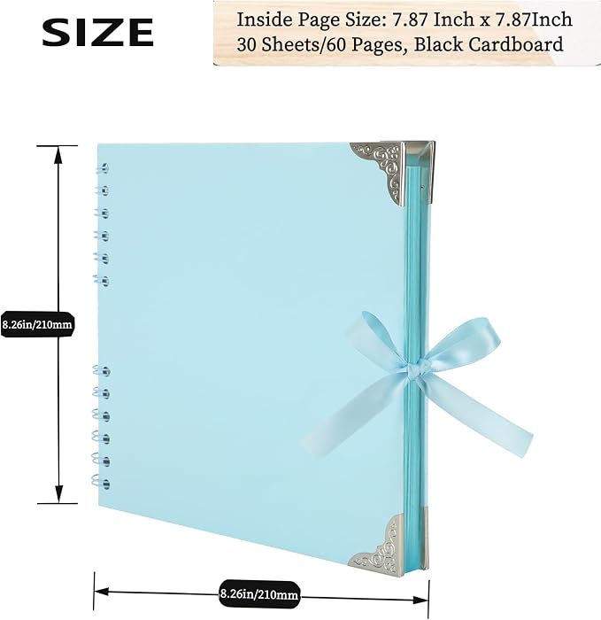 LOYALBOOK 8 x 8 inch DIY Scrapbook Album 60Pages For Wedding Family Photo | Nice Thick Sturdy&Well-Made Good Value Craft Parties Birthday Dinners Graduation Ceremonies Diplomas Storage - Image 2