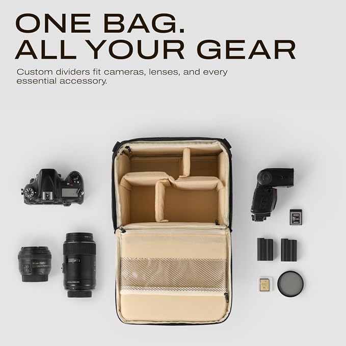 Camera Bag for Digital DSLR SLR, Protection, Waterproof Mirrorless Small Camera Bag, Camera Lens Case, Travel Organizer Camera Insert for Backpack, Black Color - Image 6