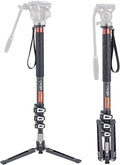 Cayer CF34DV Carbon Fiber Monopod, 68" with Folding Feet for Camera | Carbon Fiber Tube, Folding Feet, 4-Section, 68" Height, Monopod Leg with Feet Only by Cayer