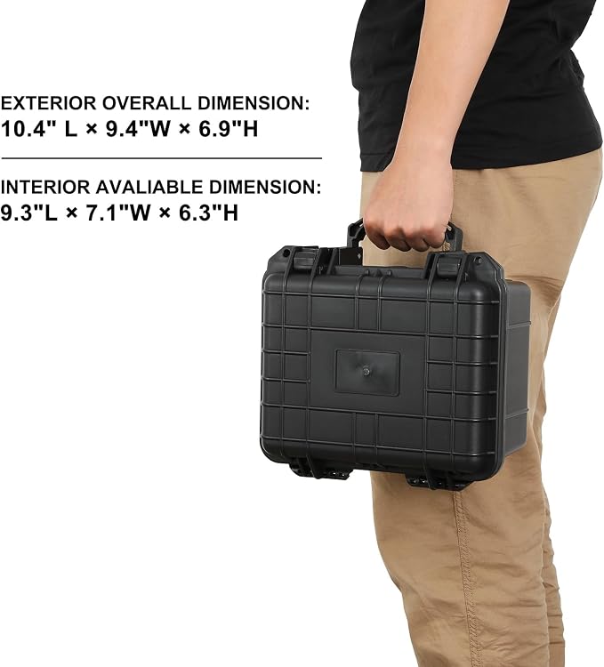 Mayouko Portable Tool Box with Shock- Proof Sponge, Water Proof Grade IP67, Waterproof Hard Case with Foam Insert, Handheld Gimbal Explosion-Proof Box, Waterproof Hard Case, 10.6 x 9.7 x 6.9 inch - Image 5