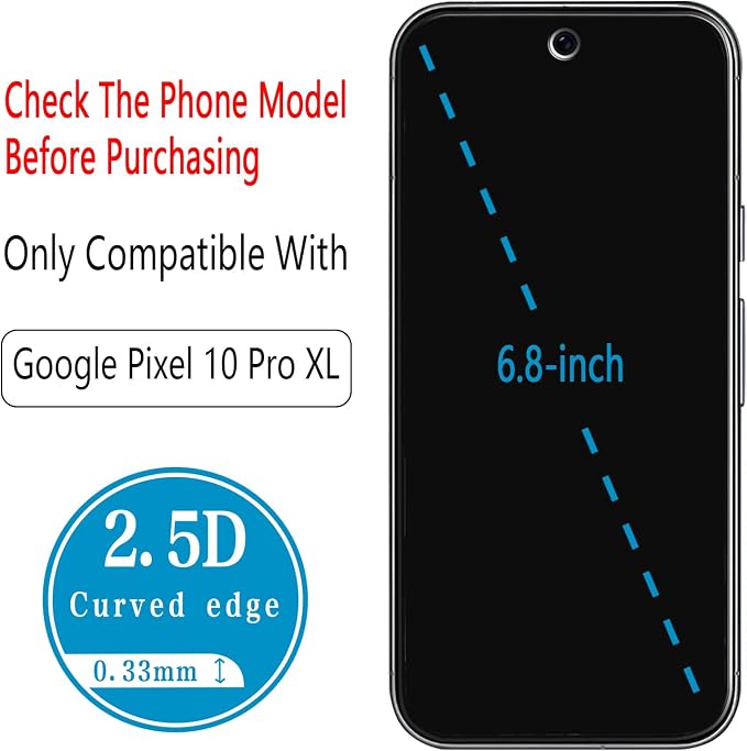 2+2 Pack Screen Protector for Google Pixel 10 Pro XL Tempered Glass | with Camera Lens Protector, Fingerprint ID Compatible, Anti Scratch, Bubble Free - Image 3