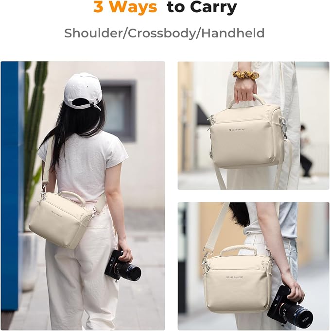 K&F CONCEPT Camera Sling Bag Small Crossbody Case | For DSLR/SLR Camera, Cute & Compact, Shoulder Photography Bags, Compatible for Canon/Nikon/Sony, BS09 - Image 5