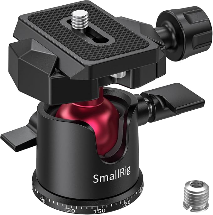 SmallRig Mini Ball Head with 360° Panoramic & Quick Release Plate - BUT2665 | with 1/4" Screw & 3/8" Thread Mount, Metal Ball Joint, Max Load 4.4lbs/2kg, Works for DSLR/for GoPro/Monopod/for Phone - Image 9