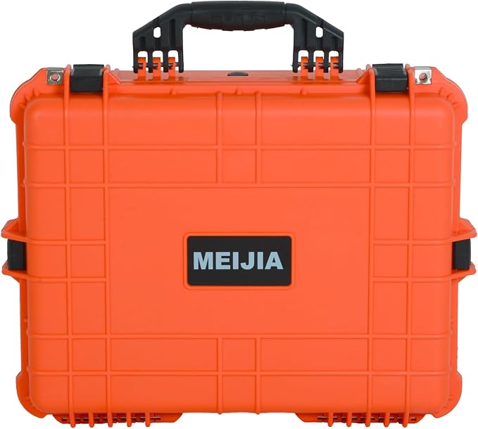 MEIJIA All Weather IP67 Waterproof Hard Camera Case,Hard Protective Case,Hard Case with Customizable Foam,Fit Use of Drones,Camera,Equipments,Pistols(Orange,20.62 x16.85x8.11inches) - Image 7