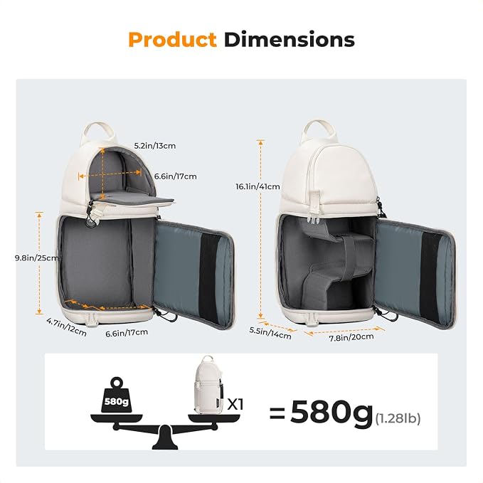 K&F CONCEPT Camera Sling Bag, Compact Crossbody Backpack, 10L | Fits Mirrorless & Small DSLR. Water-Repellent Twill Fabric. 5 Removable Dividers. Adjustable Strap 20.5–39.8 in. BS11 - Image 8