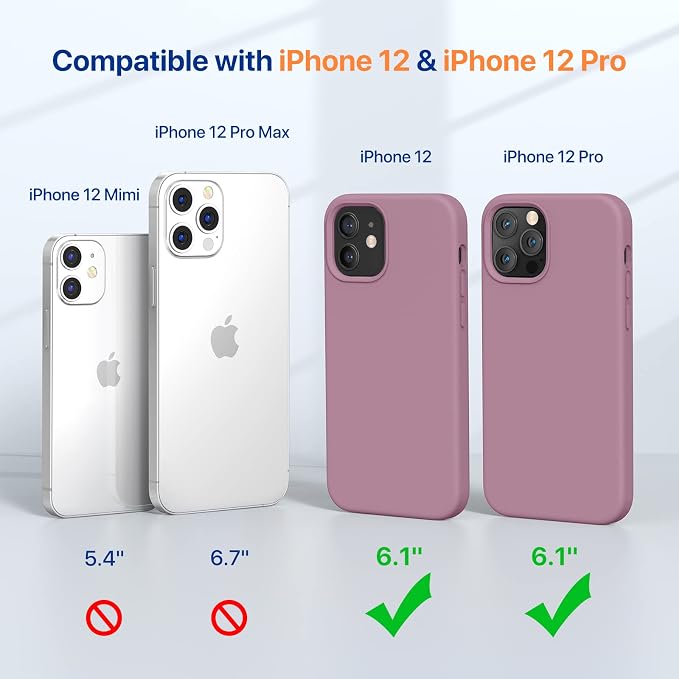Miracase Silicone for iPhone 12 Case and iPhone 12 Pro Case, Blackcurrant | Liquid Silicone Gel Rubber Shockproof Drop Protection Phone Case for iPhone 12/12 Pro 6.1 inch - Image 2