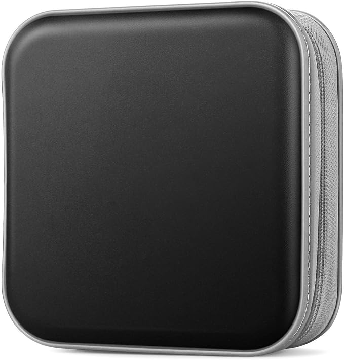 CD/DVD Case Wallet, 48 Capacity, Black, Plastic, Portable, Lightweight | Zipper‑DVD Organizer, Scratch‑Resistant Sleeves Shield Discs From Dust & Damp; Stores Music, Video, Gaming & Blu‑ray Discs by Bivisen