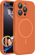 miracase Magnetic for iPhone 16 Pro Case, [Soft Anti-Scratch Microfiber Lining], Compatible with MagSafe, Liquid Silicone Case Shockproof Drop Protection Phone Case for 16 Pro,Orange | Compatible with MagSafe, Soft Microfiber Lining, Liquid Silicone Ca... by Miracase