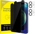 JETech Privacy Screen Protector for iPhone 12, 2+2 Pack | with Camera Lens Protector, Anti-Spy 9H Tempered Glass, Fingerprint ID Compatible by JETech