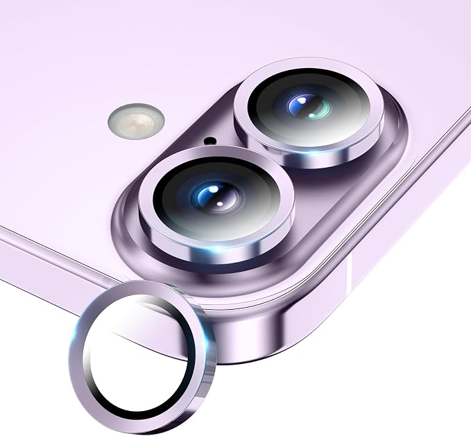 Camera Lens Protector for iPhone 17/16/16 Plus- Lavender | 9H Tempered Glass, Metal Individual Camera Cover, Accessories, Anti-drop, Case Friendly, HD Clear, Anti-Scratch by WumigooProducts