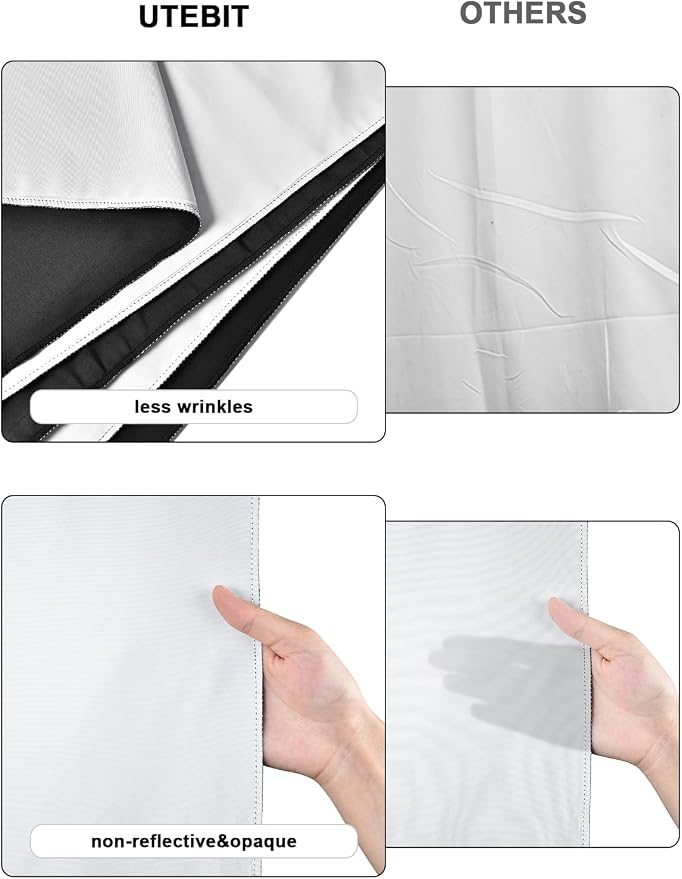 6.5x10ft Black White Backdrop Screen, High Density Polyester Fabric | Pure Black White Photo Backdrop Curtain Screen with 4 Spring Clamps for Photography Photoshoot Portrait Party Video Studio - Image 4