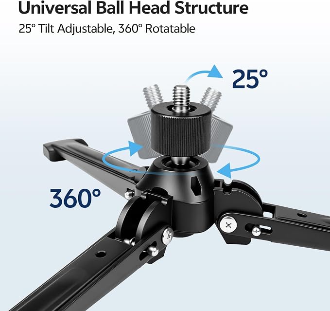 TONYBOO Monopod Tripod Base, Heavy Duty Aluminum Monopod Support Feet with 3/8-Inch Screw, Foldable Desktop Mini Tripod Stand for DSLR Camera, Stabilizer, Camcorder, Outdoor Photography-TM-5 - Image 5