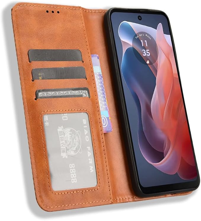 for RAZ Memory Cell Phone (2025/2024) Case Magnetic Flip Wallet Brown | Magnetic Wallet with Card Holder Kickstand Protection Flip Folio Leather Wallet Case for RAZ Memory Cell Phone (2024/2025) - Image 5