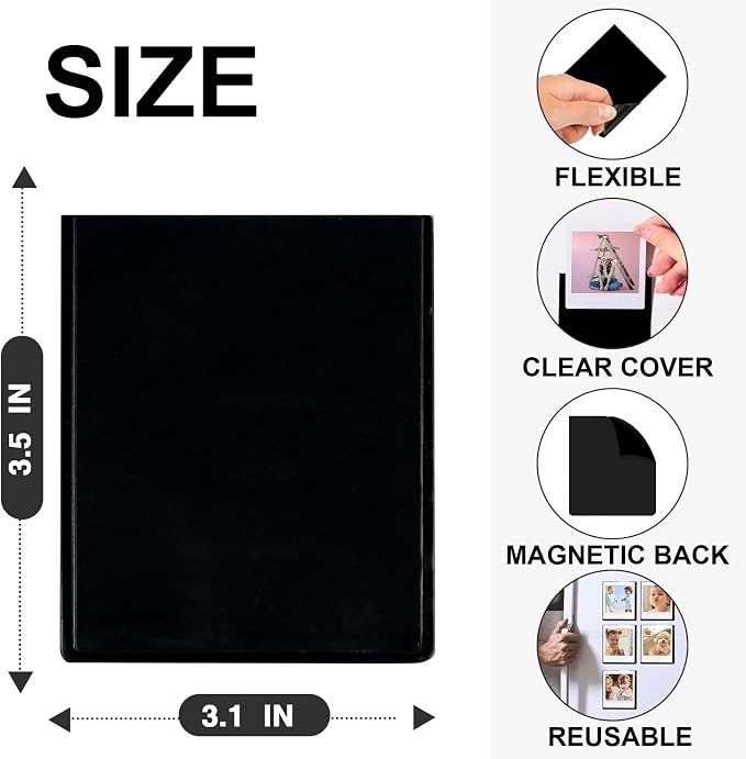 WOGOAZN Magnetic Picture Frame for Fujifilm Instax Square Instant Camera | Square Magnetic Photo Frames for Instax Square SQ40/10/20 Instant Camera 2.9x3.4 Inch Films, frame for fridge, Black, 30 Pack - Image 3