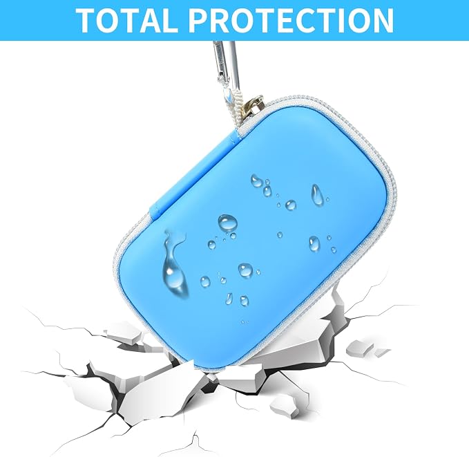 PAIYULE Hard Case for SanDisk Extreme Portable SSD & PRO,SD Card Pocket | Fits 250GB, 500GB, 1TB, 2TB and 4TB SSDs, with SD Card Pocket,Elastic Strap,Mesh Pocket and Carabiner, Case Only Lightblue - Image 5