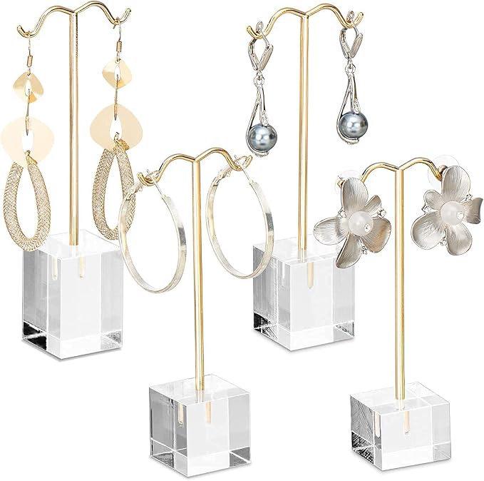 MOOCA 4-Piece Acrylic Earring Display Stand Set | Premium acrylic bracelet and necklace display, easy to assemble for travel, trade shows, home, or retail displays - Image 3