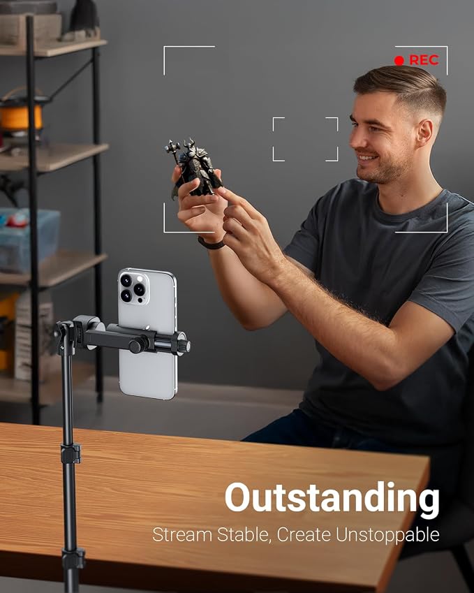 VIMOSE 66" Phone Tripod, Tripod for iPhone with Remote & Phone Stand | Extendable Cell Phone Tripod for Video Recording, Ultimate Tripod & Monopod Accessories for iPhone/Android, ANTHRACITE - Image 4