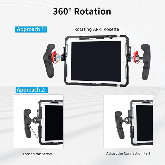 Nitze Side Handle Kit with Rosette for ARRI - PA32A | 360° Adjustable, Left and Right Side Handles, For Smartphone / iPad / Monitor / Camera Cages - Image 4