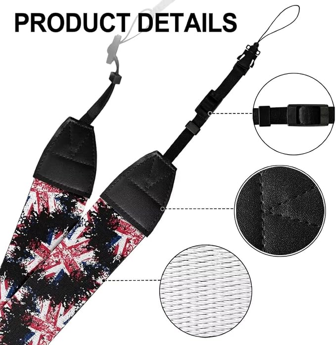 Coldinair Black Adjustable Camera Strap Universal Neck & Shoulder Soft Padded Strap for All DSLR Cameras,Binoculars - Image 7