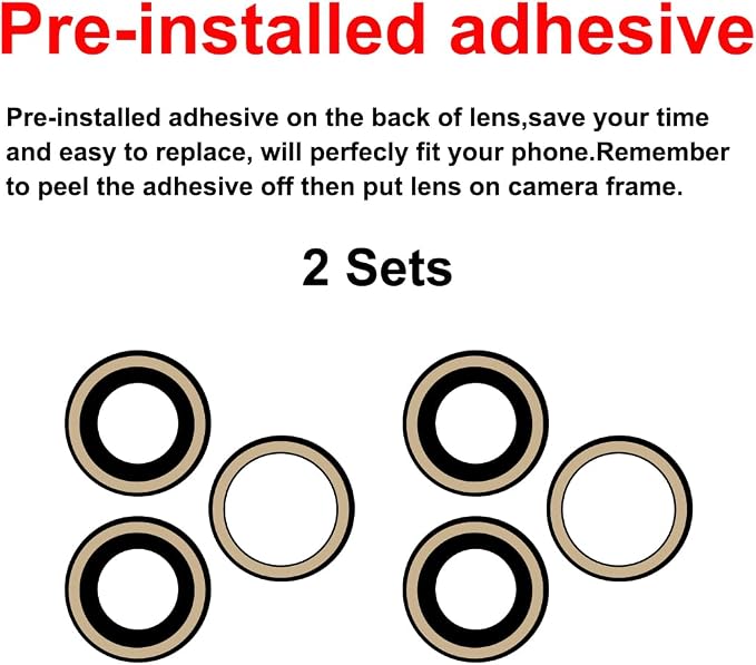 2 Set Original Back Rear Camera Lens Glass Replacement for iPhone 12 Pro Max 6.7-inches with pre-Installed Adhesive and Reparing Toolkit - Image 4