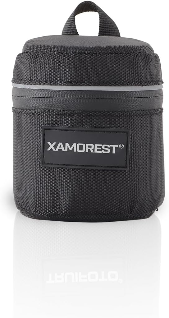 Camera Lens Case Lens Bag Compatible (3.15" x 3.15"(Nylon, Black)) by XAMOREST