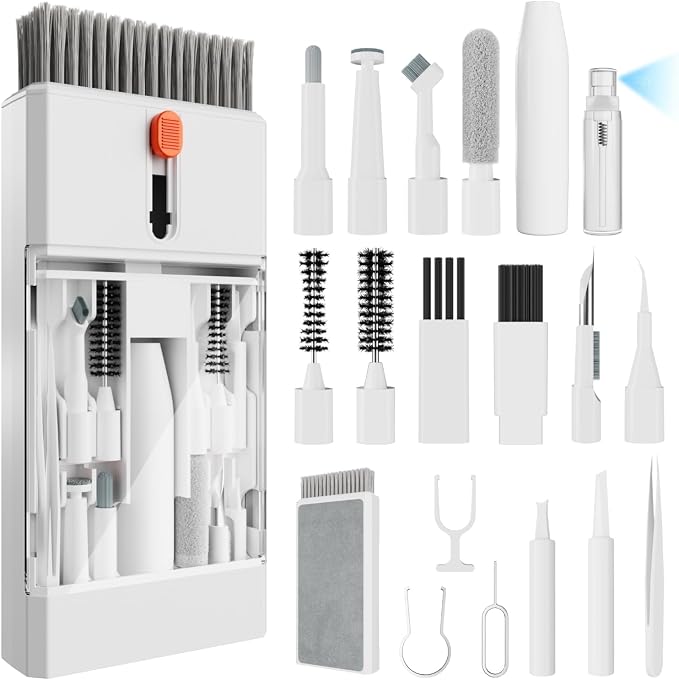 Laptop Cleaning Kit Keyboard Cleaner Brush, 22-in-1 Laptop Cleaner Tool | Multi-Function, for MacBook, Phone, Headphone, Earbuds, Camera Lens and Other Electronic Device, All-in-one with Upgrade by Electight