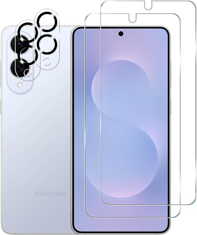 BIGFACE Galaxy S25 Edge Tempered Glass Screen Protector + Camera Lens Protector [2 + 2 Pack][Case Friendly][Anti-Scratch][Ultrasonic Fingerprint Unlock] HD Protective Film for Samsung Galaxy S25 Edge by Wehaveaprofessionalteam