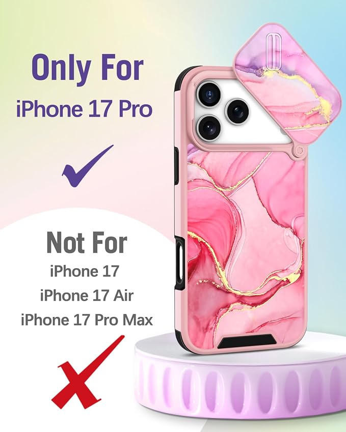 Buleens for iPhone 17 Pro Case 6.3 Inch - with Ring Stand & Camera Cover Aesthetic Cute Designed for Women Girls Pretty Girly Fashion Teens Phone Case for iPhone 17 Pro Compatible with Magsafe - Image 2