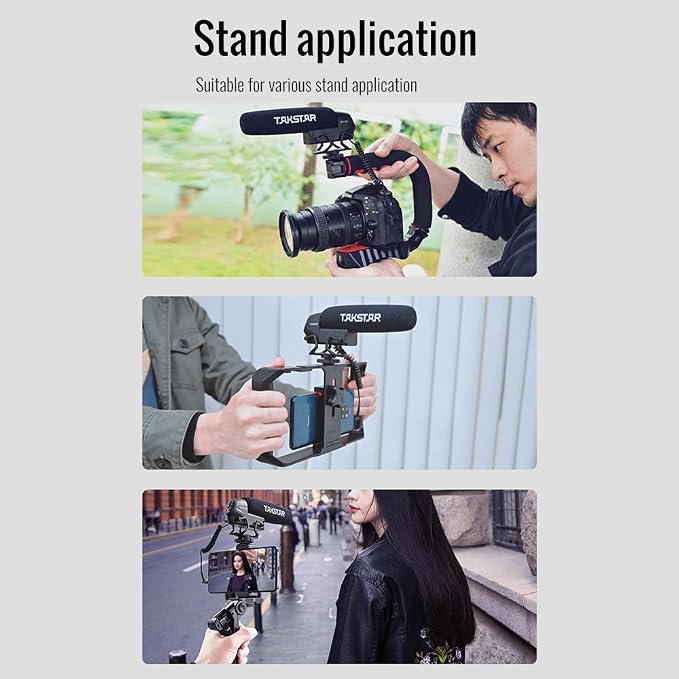 SGC-600 On-Camera Condenser Interview Microphone 3.5mm Plug with Windscreen Cold Shoe Mount Compatible with Canon Nikon Sony DSLR Cameras Camcorders - Image 3