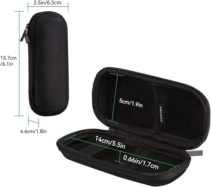AGPTEK Carrying Case, EVA Zipper Carrying Hard Case Cover for MP3 Players | Storage Holder for Digital Voice Recorders, 3D Printing Pen, USB Cable, Earphones, Memory Cards, U Disk (Black) - Image 2