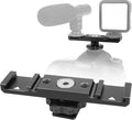 Chromlives Hot Shoe Mount Bracket Dual Hot Shoe Extension Bar Aluminum Mounting Plate Adapter Double Extension Shoe for LED Video Light Screens by ChromLives