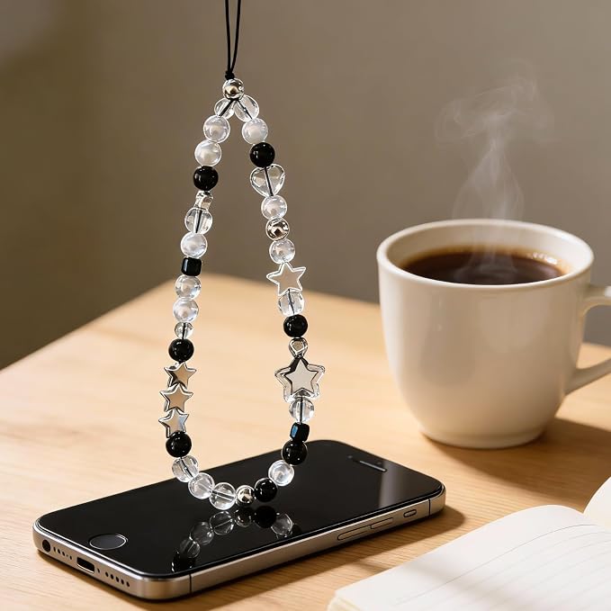 Cute Beaded Camera Wrist Strap for Phone, Digital Camera Charm Lanyard, Pearl Beaded Chain for Bag Keychain Gift - Image 8