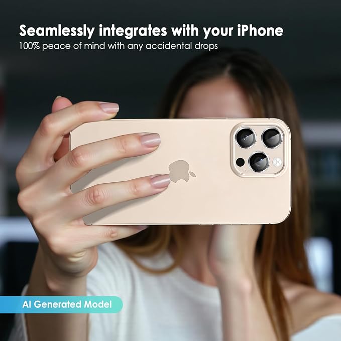 Camera Lens Protector for iPhone 16 Pro Max & 16 Pro, Silver | AR+AF, 9H Tempered Glass, Individual Metal Ring, Anti Glare, Fall Protection, Camera Screen Cover - Image 7