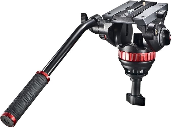 Manfrotto MVH502A,546BK-1 Professional Fluid Video System with Aluminum Legs and Mid Spreader (Black) | Mid Spreader, Aluminum Legs - Image 2