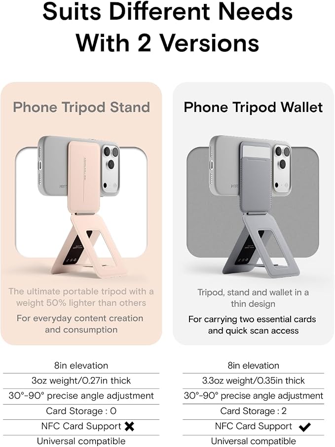 MOFT Phone Tripod Stand, Portable Selfie Stick for iPhone, Mulit-Angle | Pocket Size | Strong Magnets l MOVAS Leather | Magsafe Compatible | Easy to Charge | Stylish |For Content Creators - Image 2