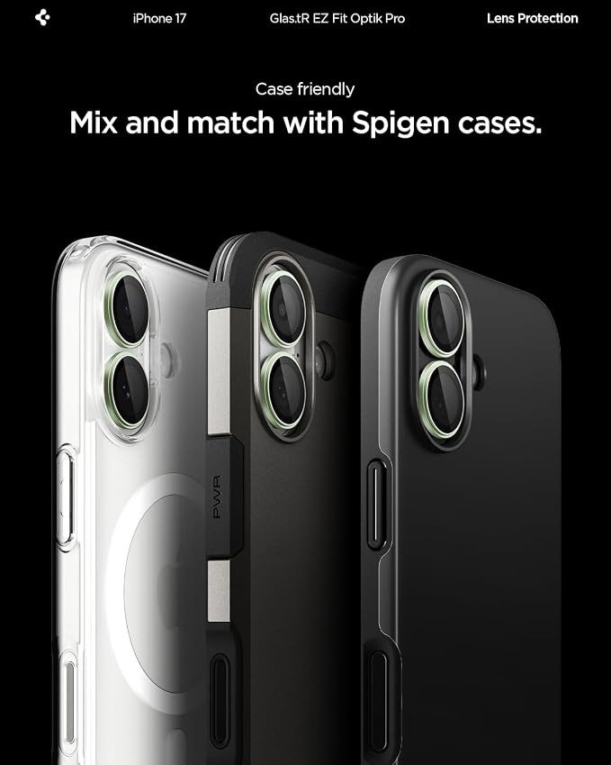 Spigen Camera Lens Protector for iPhone 17 (16 Plus/16) - Sage | GlasTR EZ Fit Optik Pro, 9H+ Tempered glass, Scratch resistant, Auto-align tray, Case-friendly, Original Photo Quality, 2Pack - Image 7