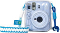 Clear Camera Case for Fujifilm Instax Mini 13, Blue Camera Strap | Protective Cover with Anti-Accidental Shutter, 4 Composition Cards, Photo Storage Holds 10 Films,Clear Hard Shell, No Camera by Huemate