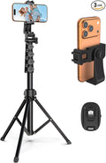 Liphisy 64” Tripod for Cell Phone & Camera with Remote and Phone Holder | Sturdy & Stable Height Adjustable Multi-Angle Shot Selfie Stick Tripod for Video Recording by Liphisy